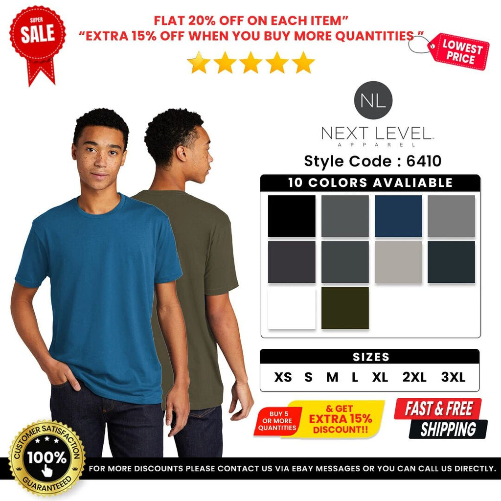 Next Level Apparel A6410 Men's Cotton/Polyester Sueded Crew Neck Tee T-Shirt Unisex T-shirt, Sweatshirt, Hoodie, Long Sleeve Tee - T-Shirt, Sweatshirt, Hoodie