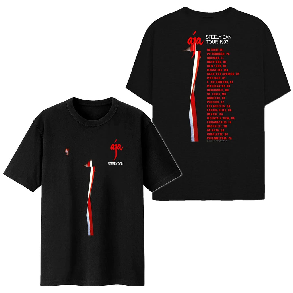 Steely Dan Aja Tour 1993 T-Shirt, Vtg 90s Steely Dan Rock Band Tour Unisex T-shirt, Sweatshirt, Hoodie, Long Sleeve Tee - T-Shirt, Sweatshirt, Hoodie