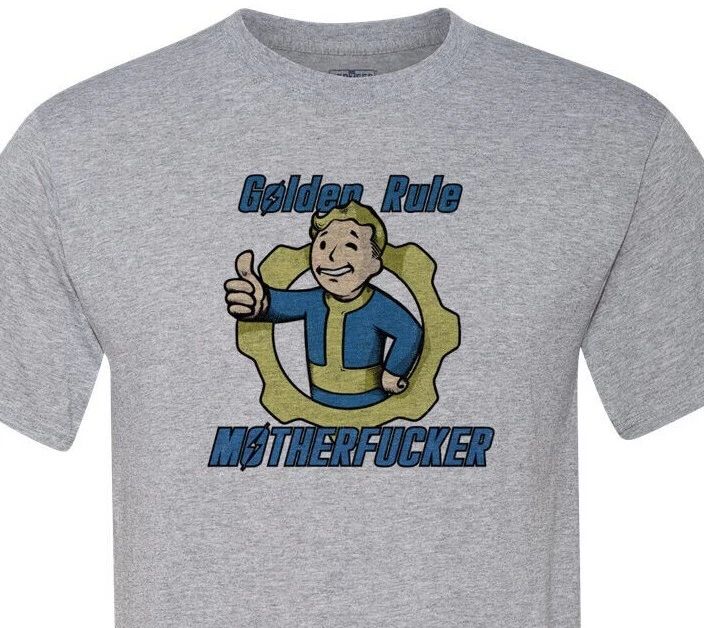 FallOut - Golden Rule MF'er - Vault Boy - Soft - Fast Shipping Unisex T-shirt, Sweatshirt, Hoodie, Long Sleeve Tee - T-Shirt, Sweatshirt, Hoodie