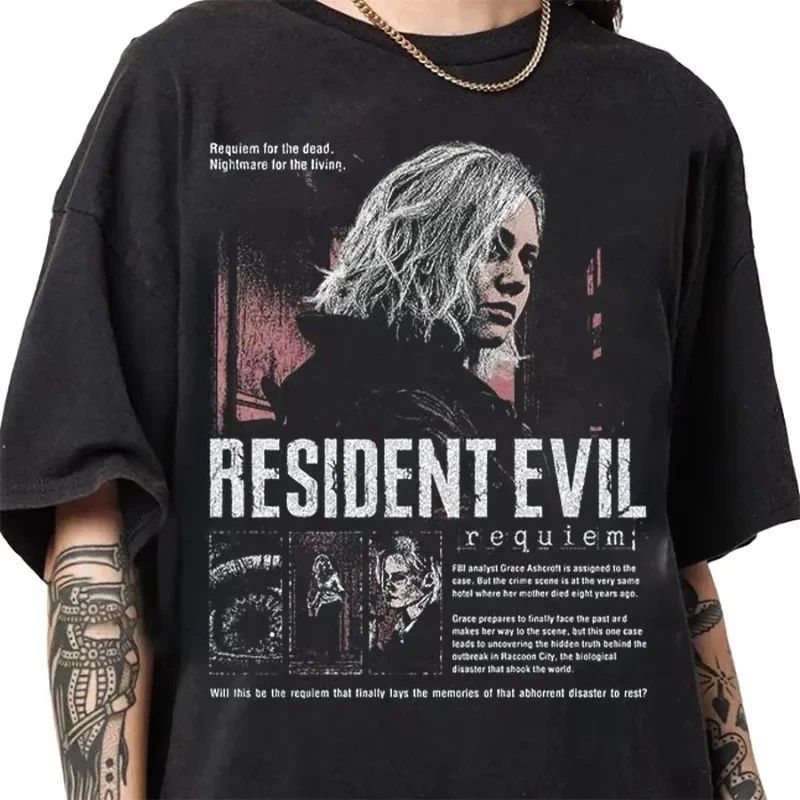 Resident Evil Requiem T-Shirt Cotton Unisex Graphic Print Video Game T-Shirts Unisex T-shirt, Sweatshirt, Hoodie, Long Sleeve Tee - T-Shirt, Sweatshirt, Hoodie