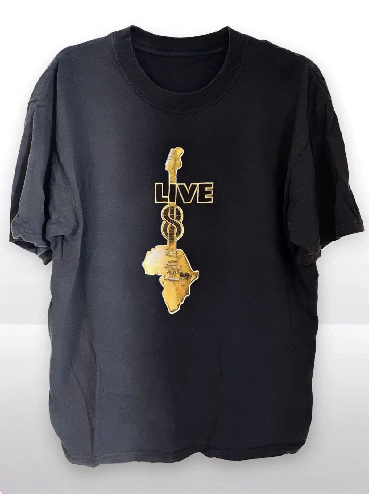Vintage 2005 Live 8 Hyde Park Tee L Guitar Africa This Shirt Changes The World Unisex T-shirt, Sweatshirt, Hoodie, Long Sleeve Tee - T-Shirt, Sweatshirt, Hoodie