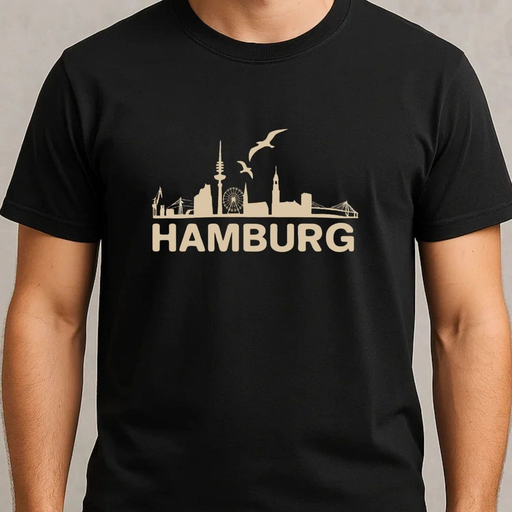 Mens Hamburg Skyline Motif Cotton T-Shirt Size S to 5XL Unisex T-shirt, Sweatshirt, Hoodie, Long Sleeve Tee - T-Shirt, Sweatshirt, Hoodie