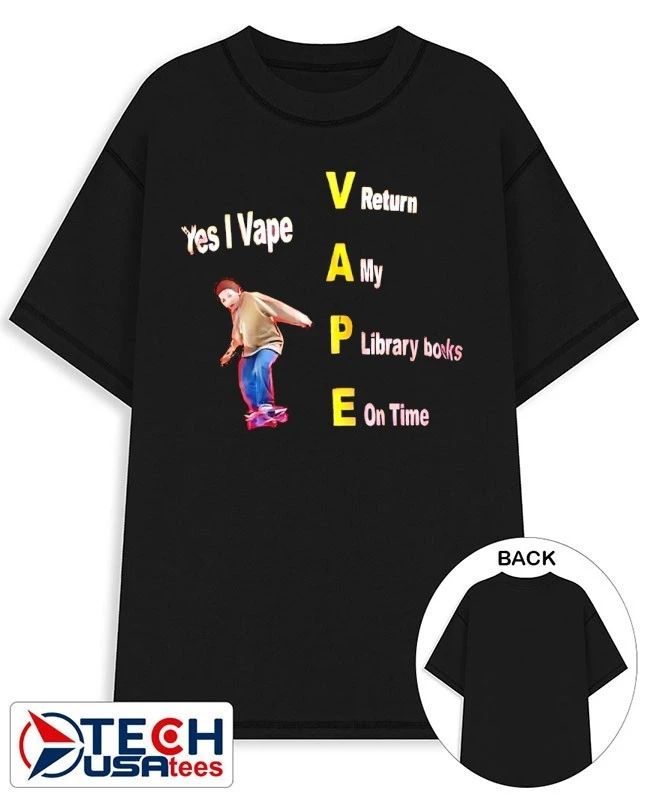 Yes I Vape return my library books on time shirt Unisex T-shirt, Sweatshirt, Hoodie, Long Sleeve Tee - T-Shirt, Sweatshirt, Hoodie