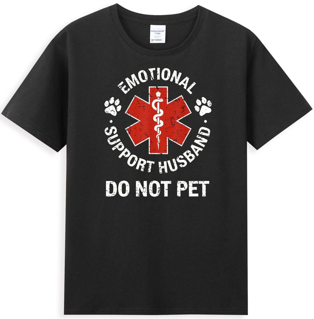 Emotional Support Husband Do Not Pet Funny Men's T-Shirt Unisex T-shirt, Sweatshirt, Hoodie, Long Sleeve Tee - T-Shirt, Sweatshirt, Hoodie