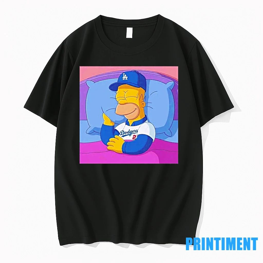 Los Angeles Dodgers Big Fan Simpson Sleeping Tshirts Sweater Unisex T-shirt, Sweatshirt, Hoodie, Long Sleeve Tee - T-Shirt, Sweatshirt, Hoodie