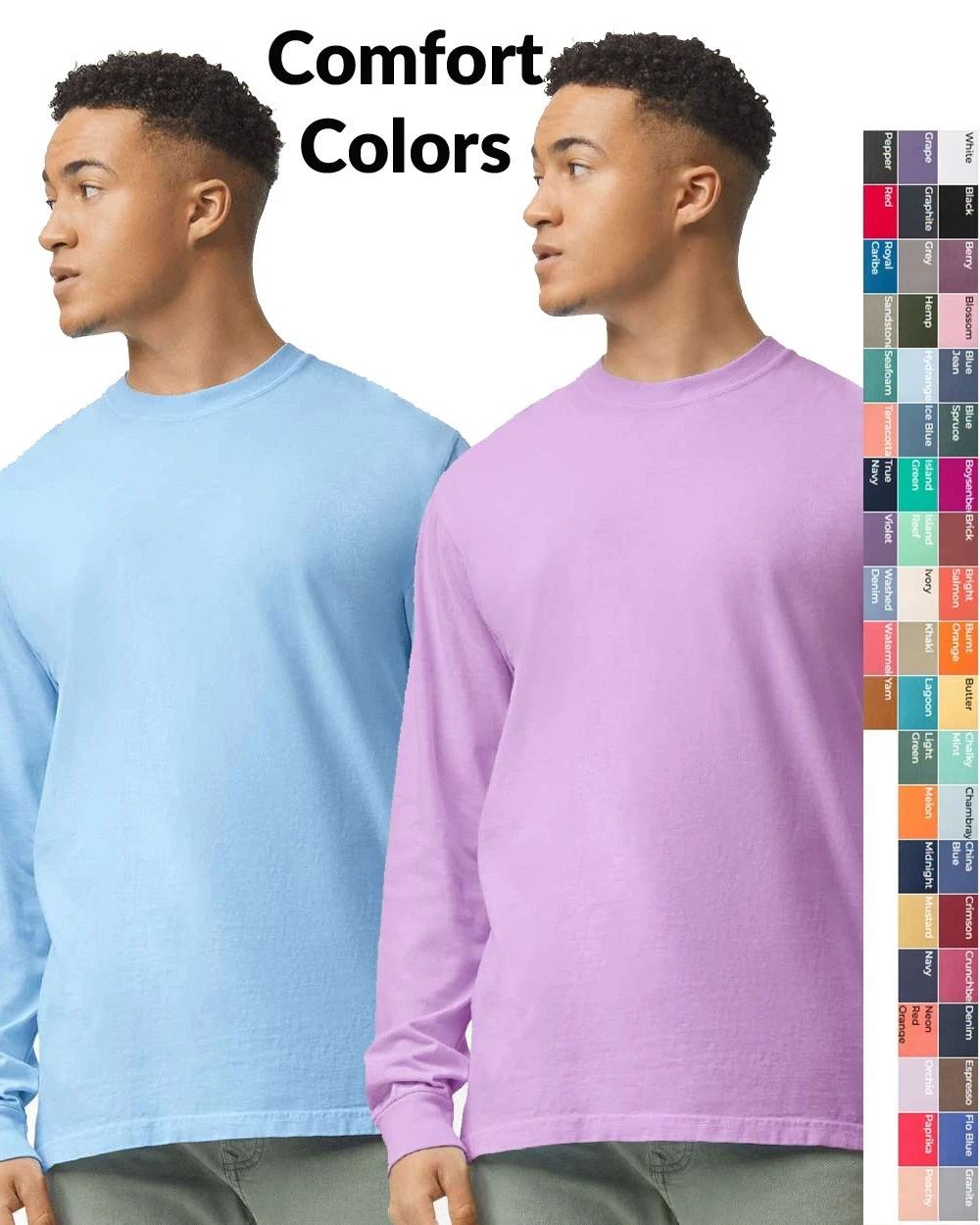 Comfort Colors Unisex Garment-Dyed Heavyweight Long Sleeve T-Shirt - 6014 Unisex T-shirt, Sweatshirt, Hoodie, Long Sleeve Tee - T-Shirt, Sweatshirt, Hoodie