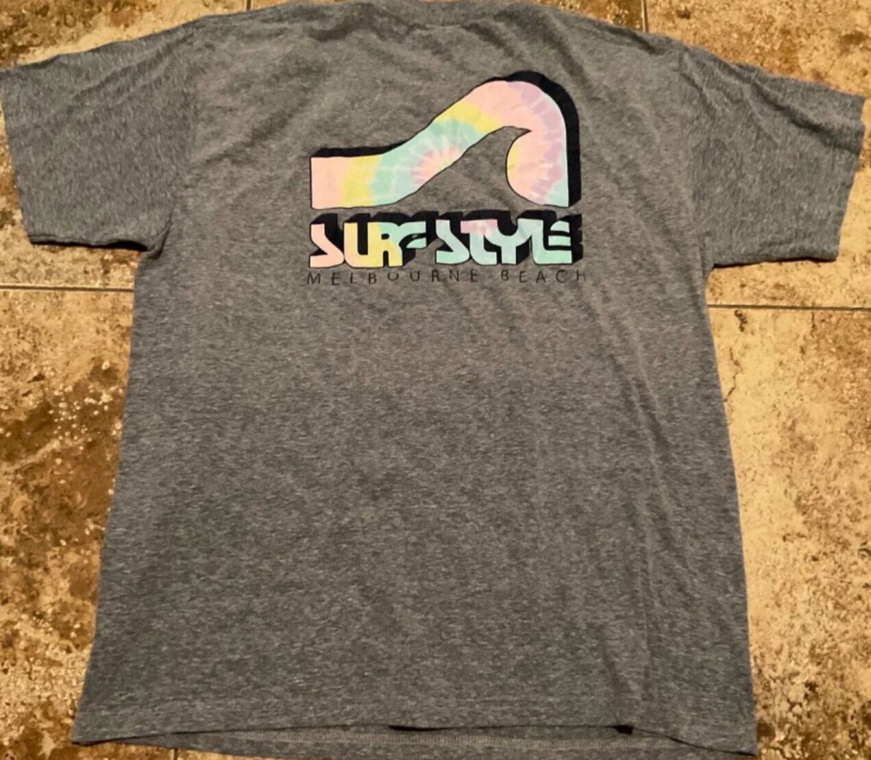 SURF STYLE MELBOURNE BEACH FL GRAPHIC T-SHIRT ( MENS L ) DARK HEATHER GREY AS IS Unisex T-shirt, Sweatshirt, Hoodie, Long Sleeve Tee - T-Shirt, Sweatshirt, Hoodie