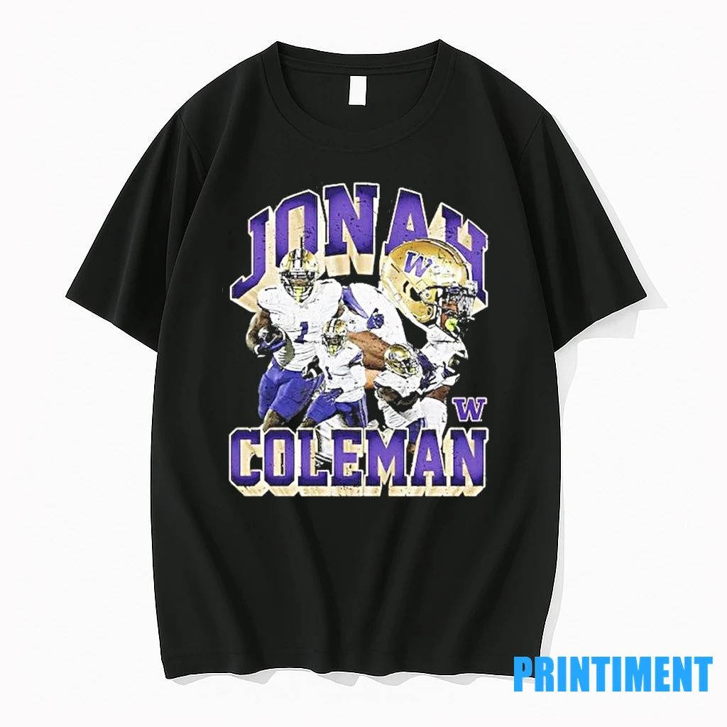 Jonah Coleman Washington Huskies Player Collage Tshirts Sweater Unisex T-shirt, Sweatshirt, Hoodie, Long Sleeve Tee - T-Shirt, Sweatshirt, Hoodie