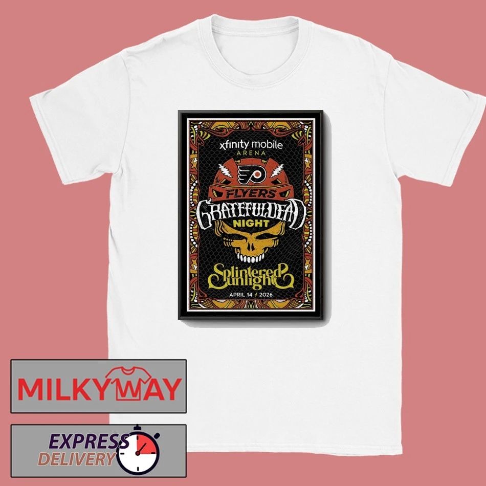 Grateful Dead Night at the Flyers on April 14th in Philadelphia, PA Poster shirt Unisex T-shirt, Sweatshirt, Hoodie, Long Sleeve Tee - T-Shirt, Sweatshirt, Hoodie
