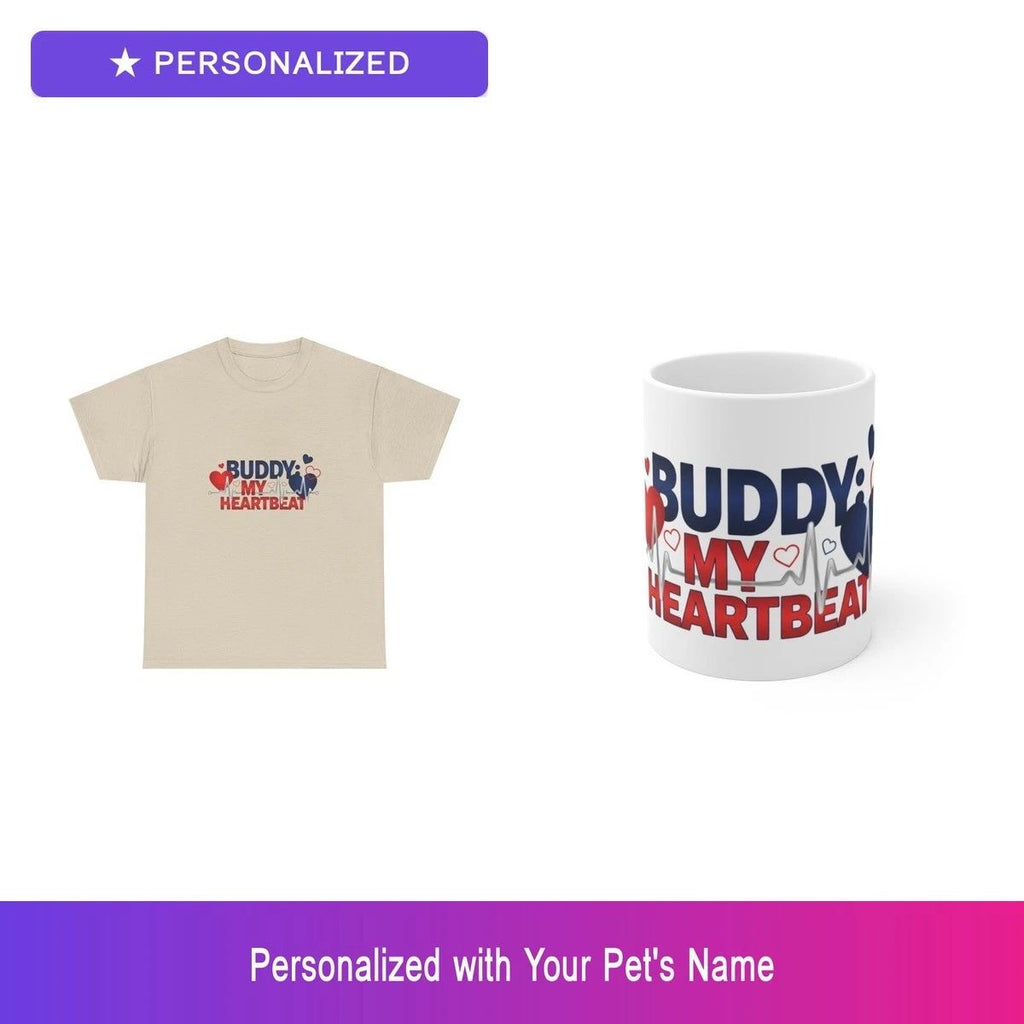 Custom Shih Tzu Paw Print Gift Set Shirt Mug Personalized Pet Name Bundle Unisex T-shirt, Sweatshirt, Hoodie, Long Sleeve Tee - T-Shirt, Sweatshirt, Hoodie