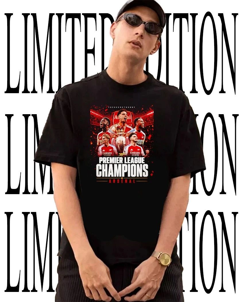 Premier League Champions Arsenal 2025-2026 poster shirt Unisex T-shirt, Sweatshirt, Hoodie, Long Sleeve Tee - T-Shirt, Sweatshirt, Hoodie