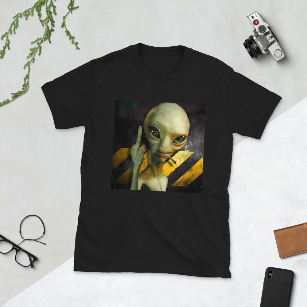 ALIEN EXTRATERRESTRIAL FINGER FUN GRAPHIC TRENDY Short-Sleeve Unisex T-Shirt Unisex T-shirt, Sweatshirt, Hoodie, Long Sleeve Tee - T-Shirt, Sweatshirt, Hoodie