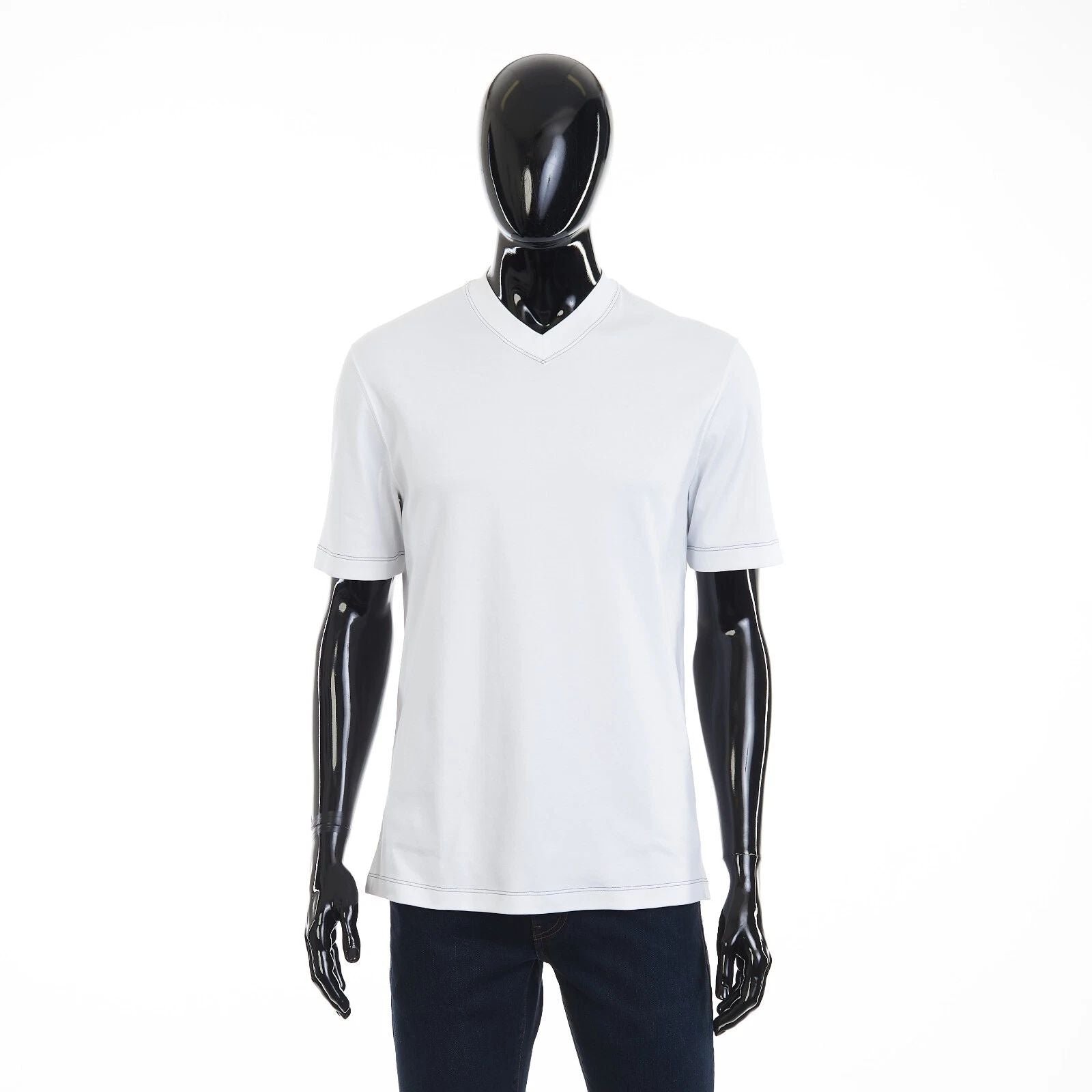 BRUNELLO CUCINELLI 595$ White V-Neck T-shirt - Short-sleeve, Cotton Interlock Unisex T-shirt, Sweatshirt, Hoodie, Long Sleeve Tee - T-Shirt, Sweatshirt, Hoodie