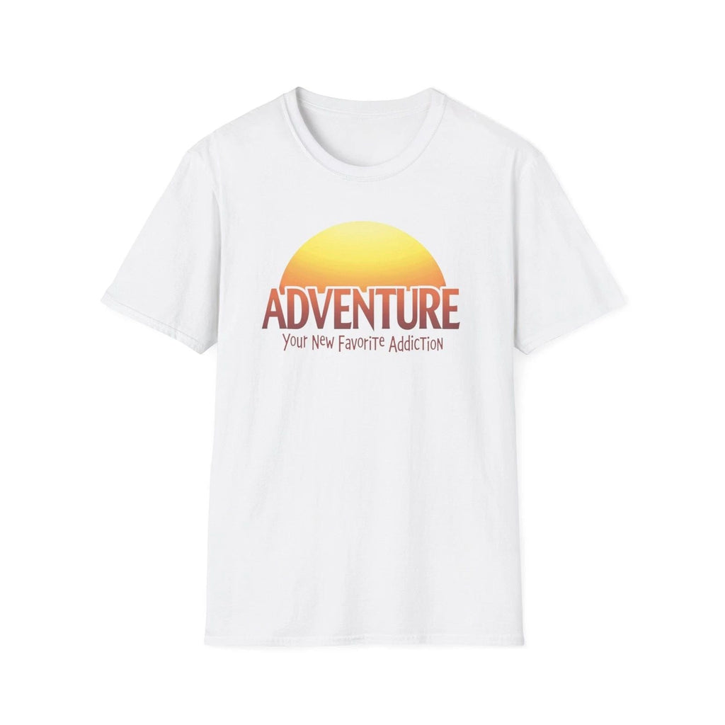 Adventure Your New Favorite Addiction Retro Horizon Typography T-Shirt Unisex T-shirt, Sweatshirt, Hoodie, Long Sleeve Tee - T-Shirt, Sweatshirt, Hoodie