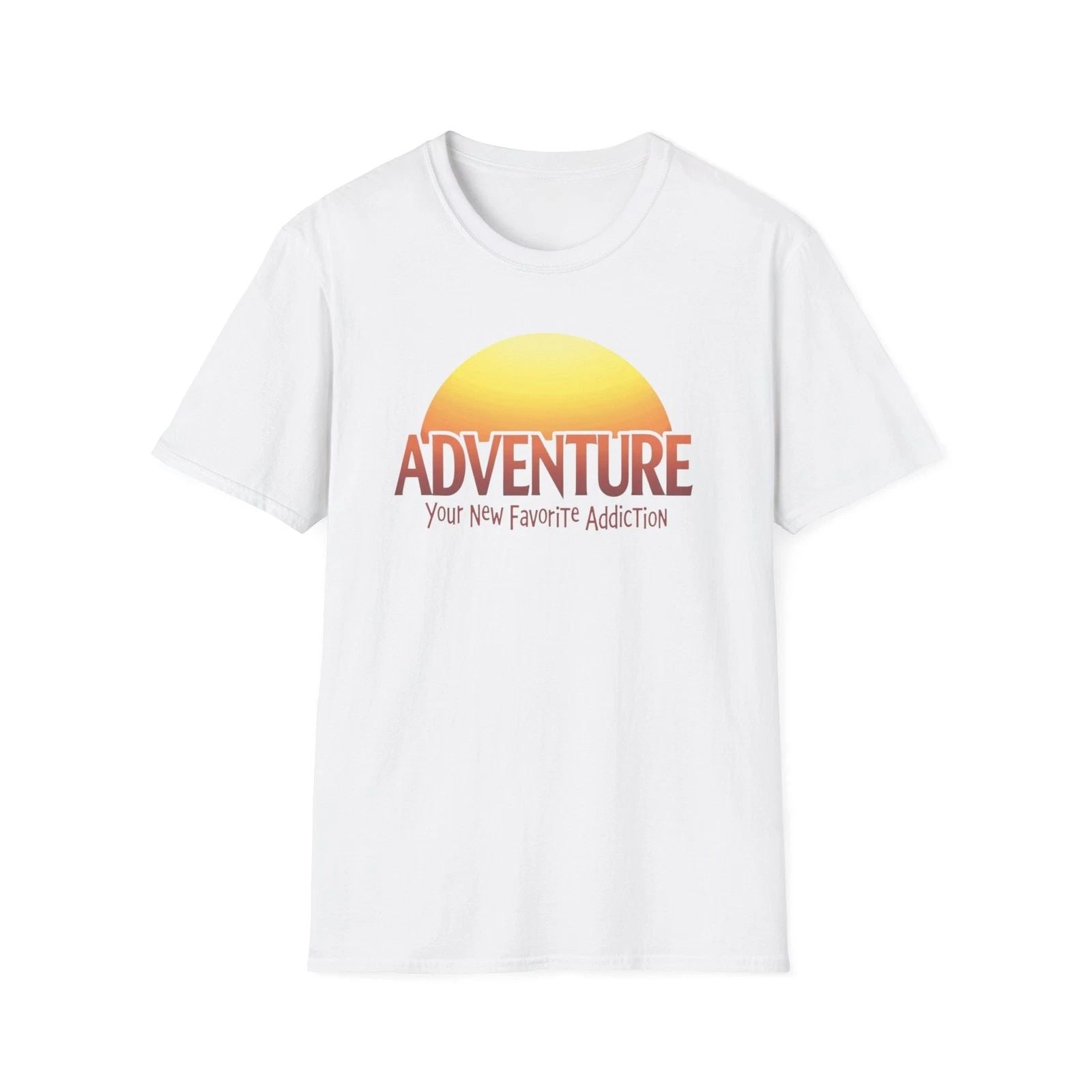 Adventure Your New Favorite Addiction Retro Horizon Typography T-Shirt Unisex T-shirt, Sweatshirt, Hoodie, Long Sleeve Tee - T-Shirt, Sweatshirt, Hoodie