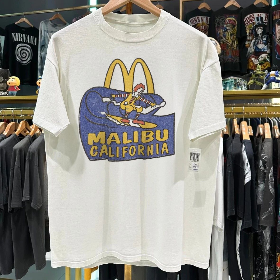Mcdonalds Malibu California Rare T-Shirt White S Unisex T-shirt, Sweatshirt, Hoodie, Long Sleeve Tee - T-Shirt, Sweatshirt, Hoodie