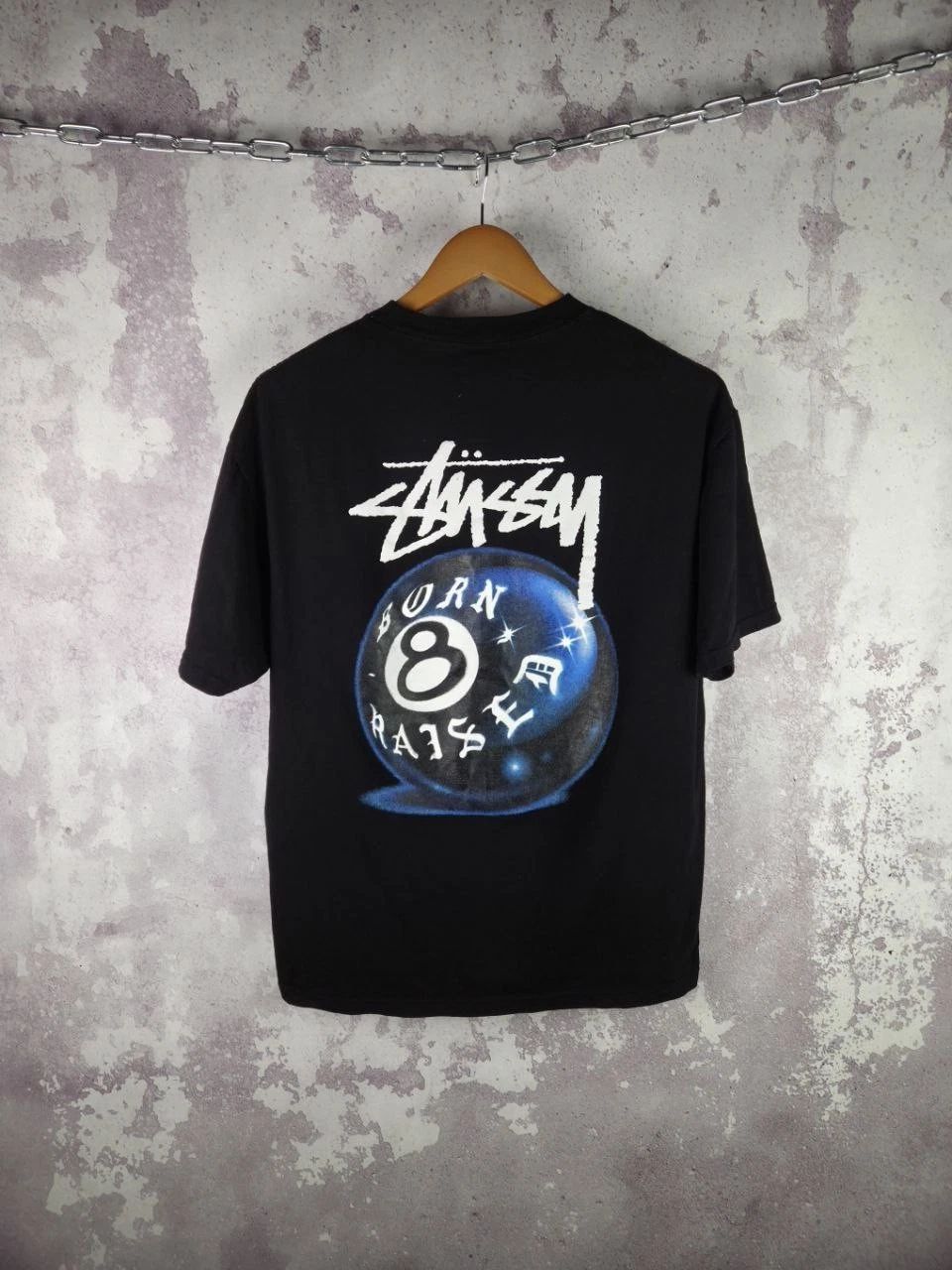 Stussy x Born Raised T-Shirt Big Logo Black Y2K USA Size L Unisex T-shirt, Sweatshirt, Hoodie, Long Sleeve Tee - T-Shirt, Sweatshirt, Hoodie