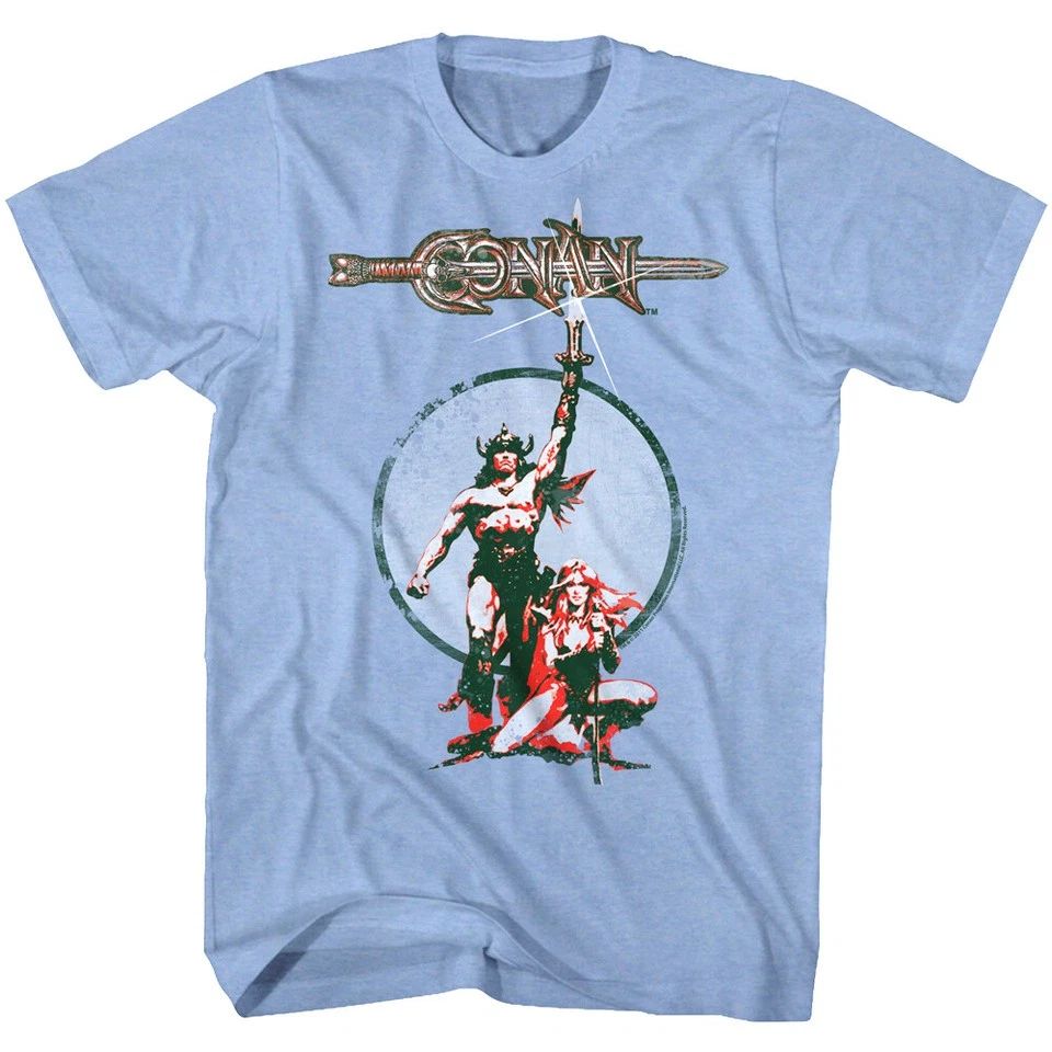 Conan the Barbarian Vintage Movie Poster Men's T-Shirt Schwarzenegger Movie Tee Unisex T-shirt, Sweatshirt, Hoodie, Long Sleeve Tee - T-Shirt, Sweatshirt, Hoodie