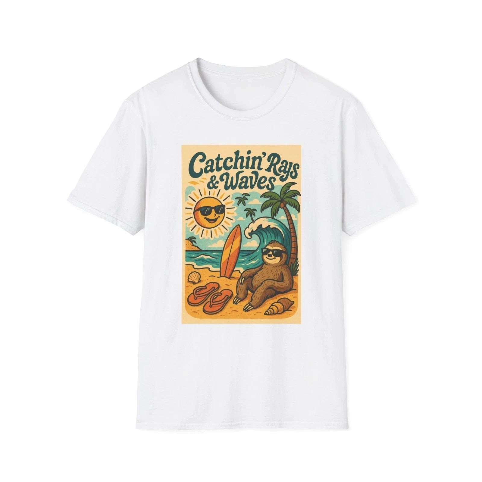 Catchin' Rays & Waves Unisex T-Shirt | Beach Vibes, Summer Fun, Casual, Surf Unisex T-shirt, Sweatshirt, Hoodie, Long Sleeve Tee - T-Shirt, Sweatshirt, Hoodie