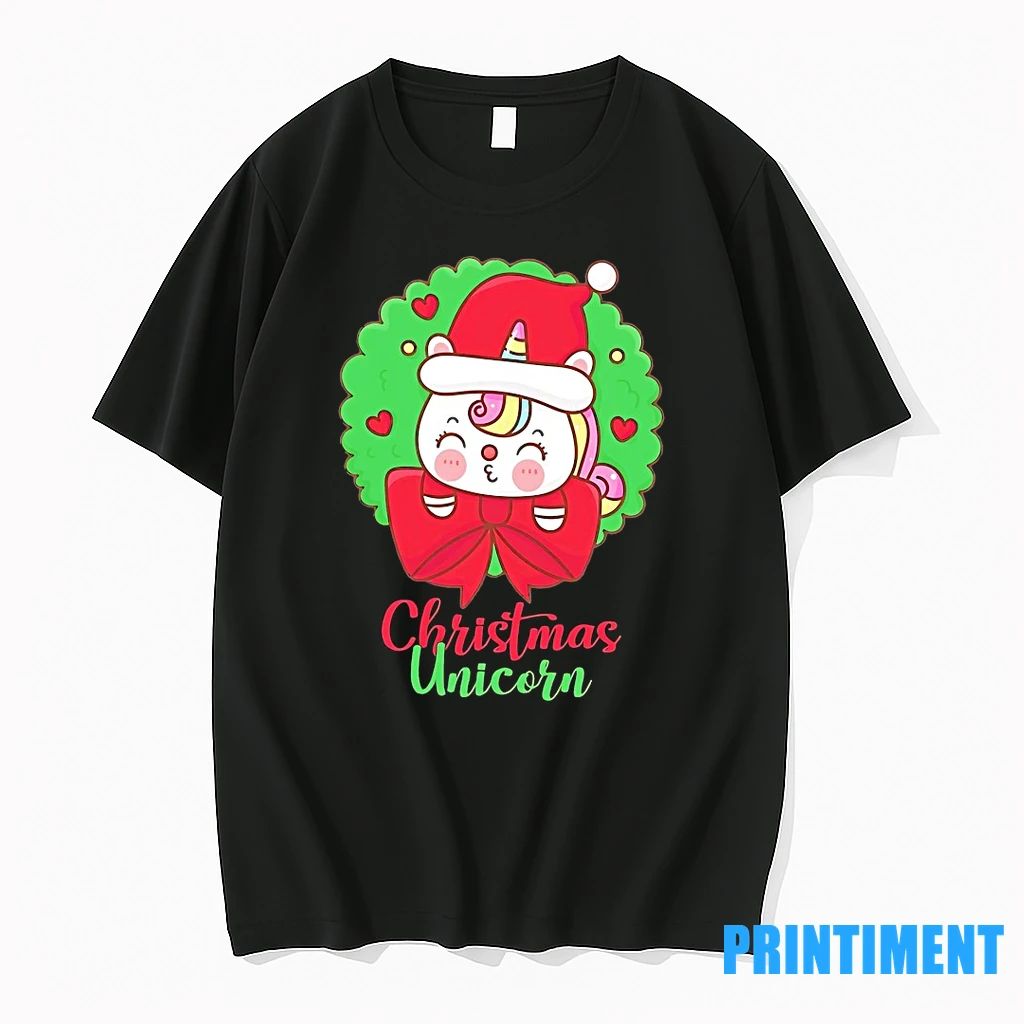 Unicorn Red Bow Wreath Christmas Tshirts Sweater Unisex T-shirt, Sweatshirt, Hoodie, Long Sleeve Tee - T-Shirt, Sweatshirt, Hoodie
