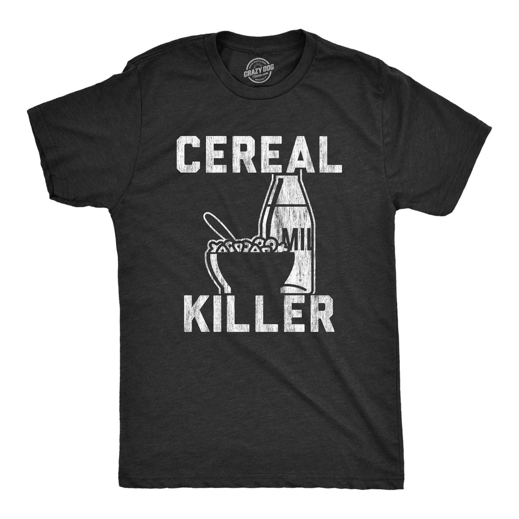 Mens Cereal Killer T Shirt Funny Breakfast Serial Sarcastic Wordplay Graphic Tee Unisex T-shirt, Sweatshirt, Hoodie, Long Sleeve Tee - T-Shirt, Sweatshirt, Hoodie