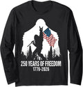 Bigfoot Sasquatch Flag 250 Years 1776-2026 250th Anniversary Long Sleeve T-Shirt Unisex T-shirt, Sweatshirt, Hoodie, Long Sleeve Tee - T-Shirt, Sweatshirt, Hoodie