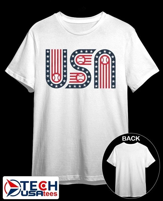 USA stars stripes and baseball shirt Unisex T-shirt, Sweatshirt, Hoodie, Long Sleeve Tee - T-Shirt, Sweatshirt, Hoodie