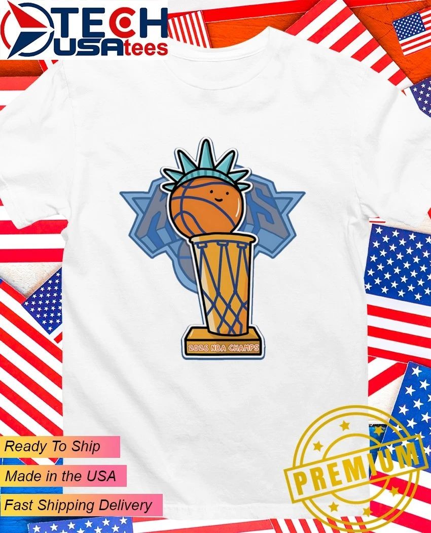 Knicks in 5 2026 NBA Champs Trophy cartoon shirt Unisex T-shirt, Sweatshirt, Hoodie, Long Sleeve Tee - T-Shirt, Sweatshirt, Hoodie