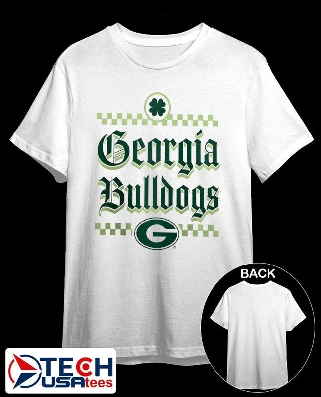 Georgia Bulldogs St. Patricks Day Lucky checkered shirt Unisex T-shirt, Sweatshirt, Hoodie, Long Sleeve Tee - T-Shirt, Sweatshirt, Hoodie
