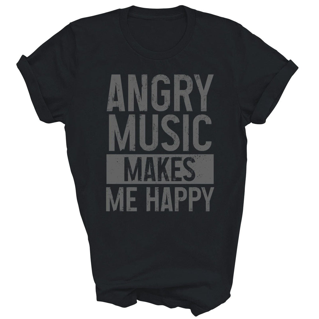 Angry Music Makes Me Happy Heavy Metal Unisex Shirt Gift Unisex T-shirt, Sweatshirt, Hoodie, Long Sleeve Tee - T-Shirt, Sweatshirt, Hoodie