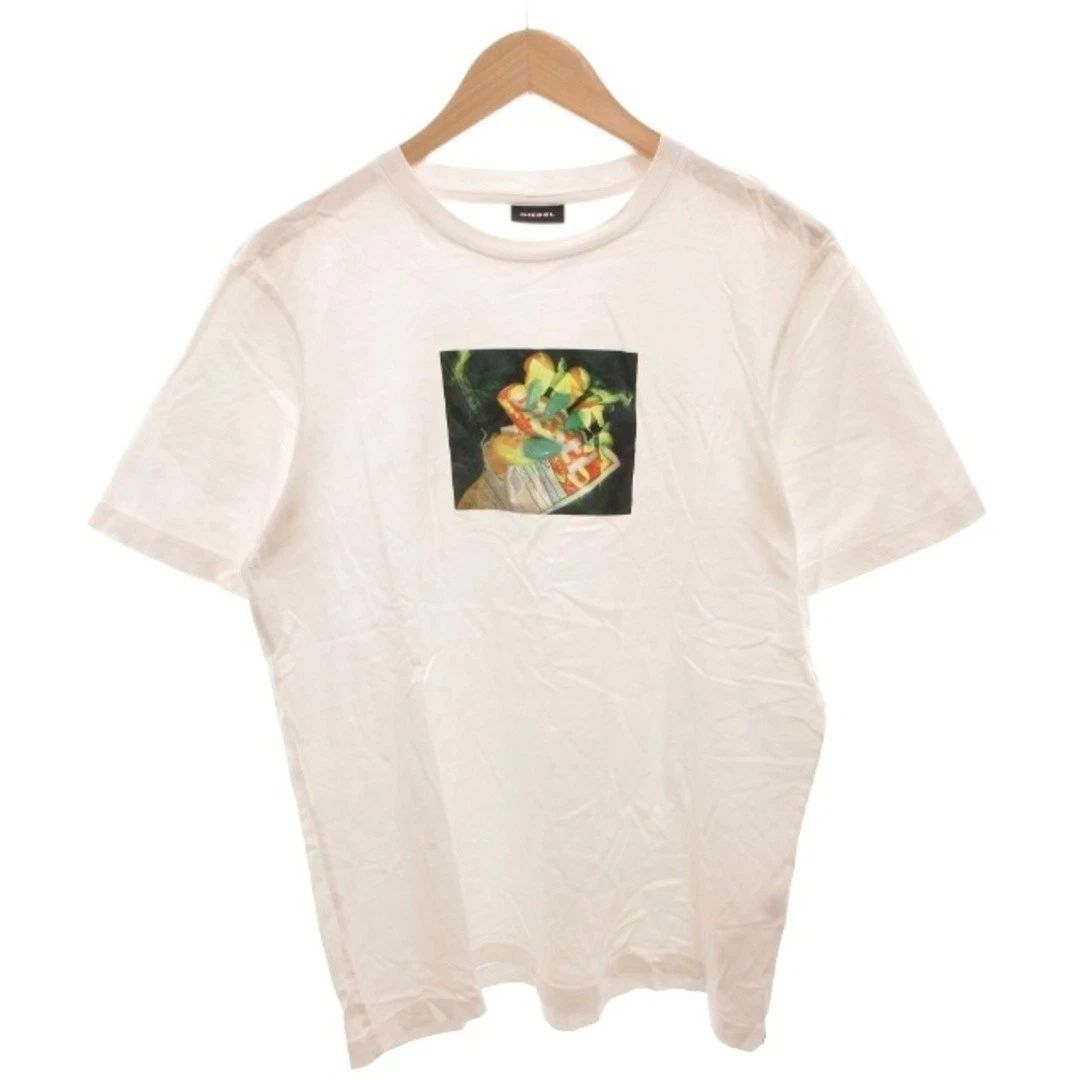 Diesel T-Shirt Photo Print Logo Short Sleeve M White Japan Unisex T-shirt, Sweatshirt, Hoodie, Long Sleeve Tee - T-Shirt, Sweatshirt, Hoodie