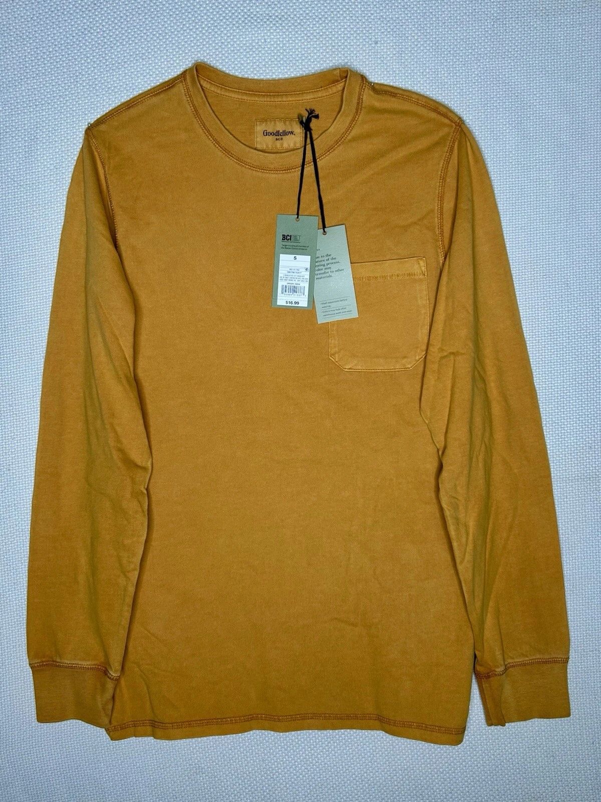 Goodfellow & Co Mens Long Sleeve Gold Mustard  Passion Shirt Size Small NWT Unisex T-shirt, Sweatshirt, Hoodie, Long Sleeve Tee - T-Shirt, Sweatshirt, Hoodie