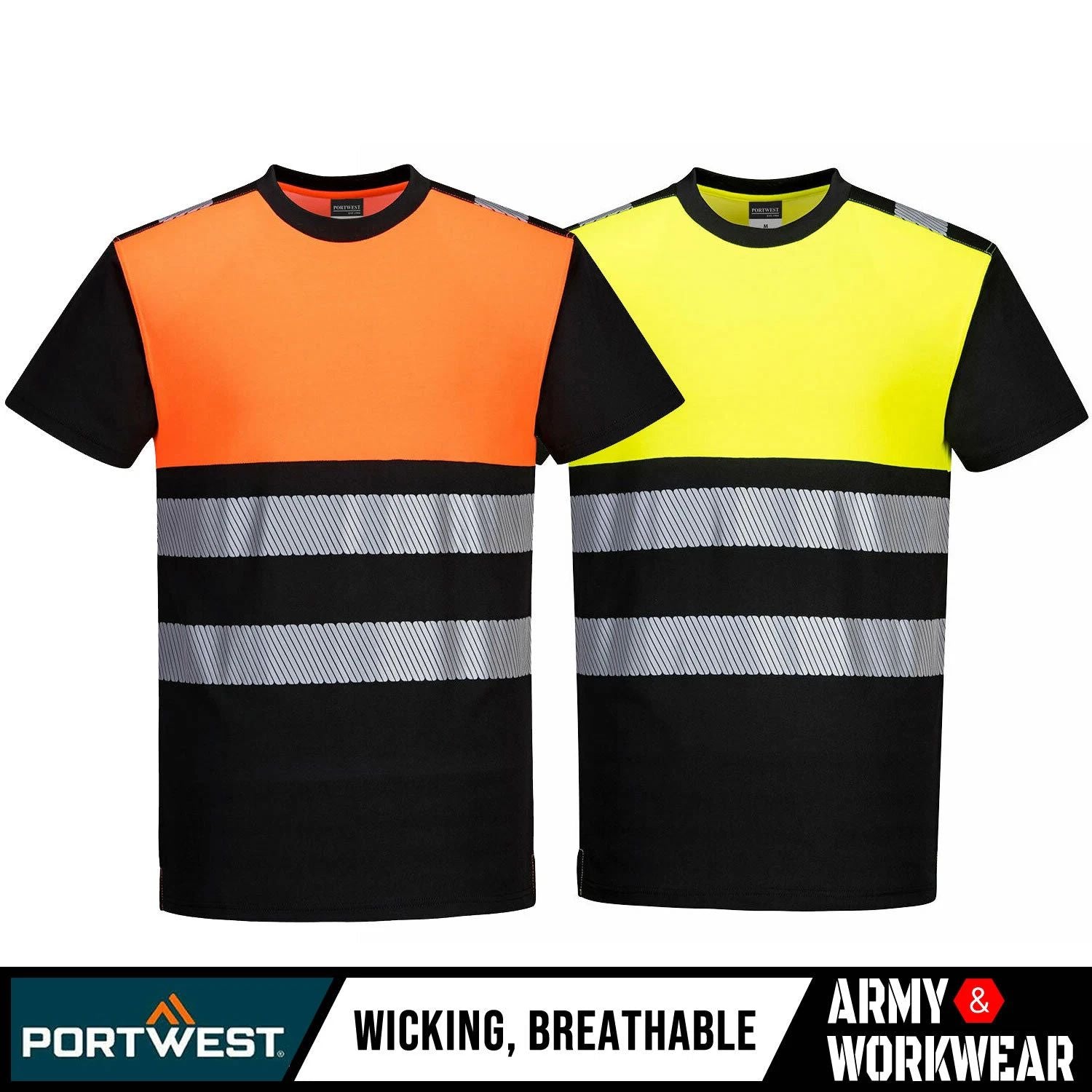 Hi Vis T-Shirt Reflective High Viz Work Tee Men's Fluorescent Moisture Wicking Unisex T-shirt, Sweatshirt, Hoodie, Long Sleeve Tee - T-Shirt, Sweatshirt, Hoodie