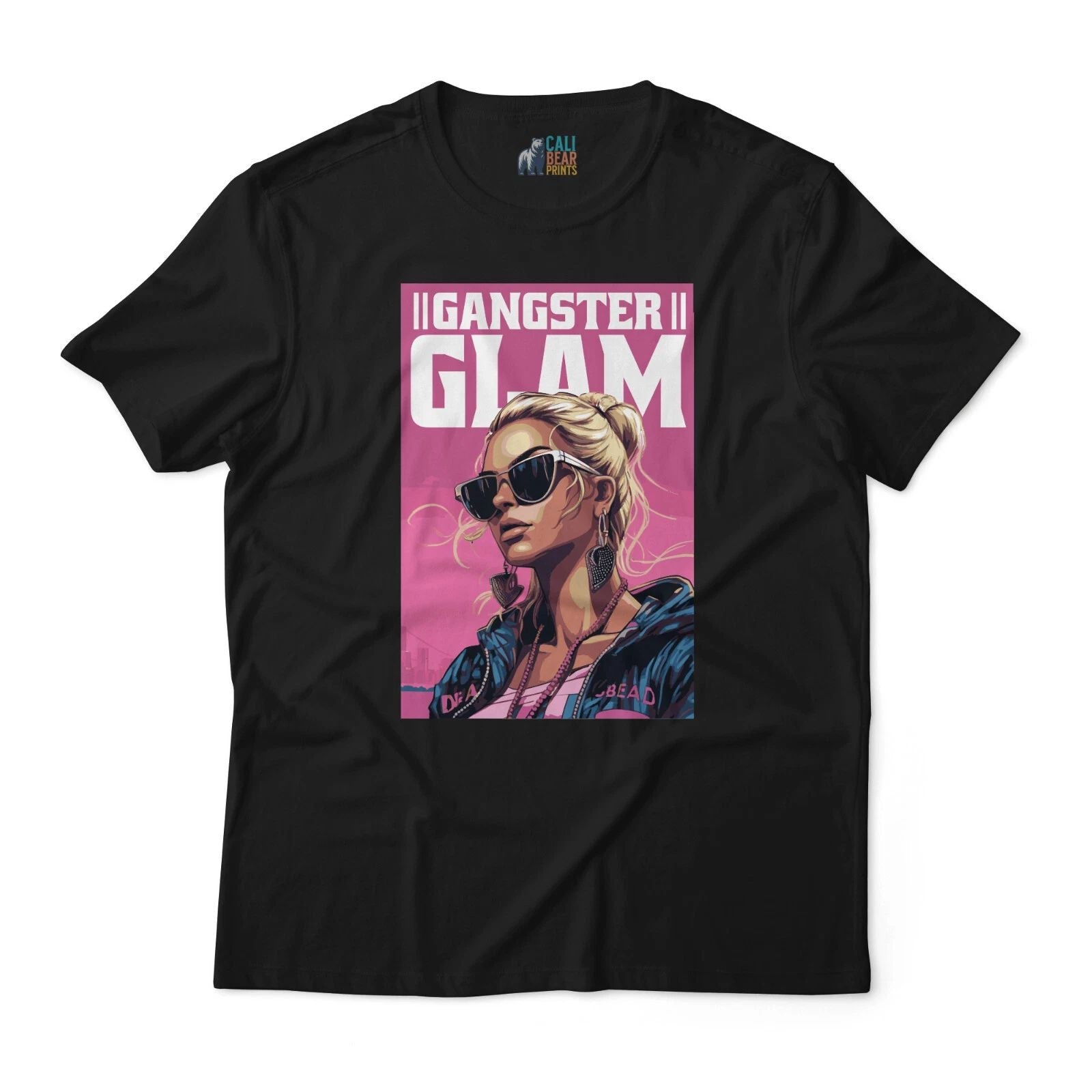 Gangster Glam Graphic T-Shirt - Edgy Streetwear Tee with Pink Retro Design Unisex T-shirt, Sweatshirt, Hoodie, Long Sleeve Tee - T-Shirt, Sweatshirt, Hoodie