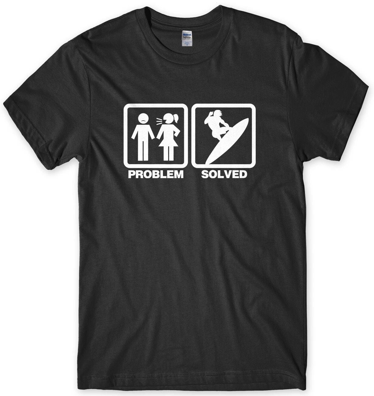 Problem Solved Surfing Surfer Mens Funny Unisex T-Shirt Unisex T-shirt, Sweatshirt, Hoodie, Long Sleeve Tee - T-Shirt, Sweatshirt, Hoodie