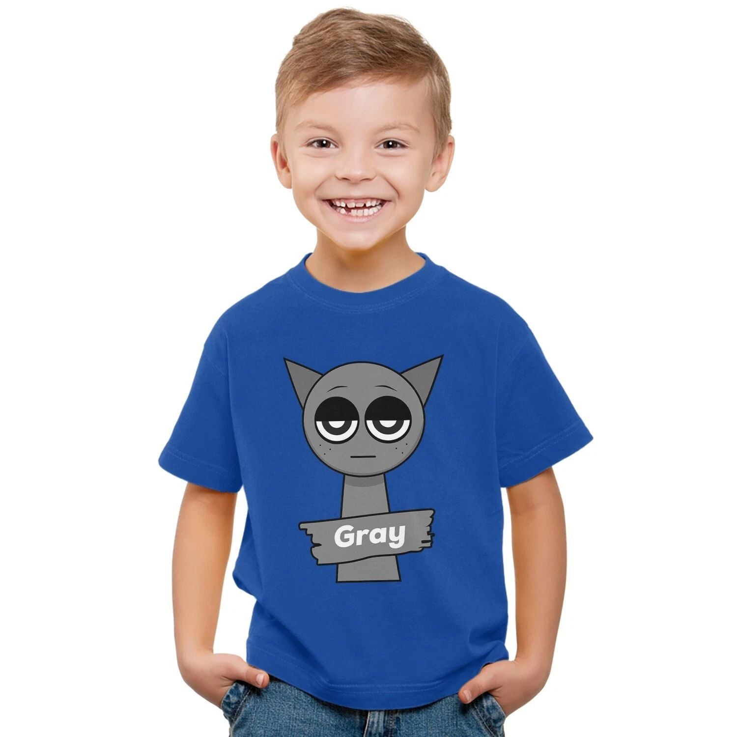 Sprunki Gray Kids T-Shirt Funny Sprunki Kids Shirt Boys Girls Gray Youth Tee Unisex T-shirt, Sweatshirt, Hoodie, Long Sleeve Tee - T-Shirt, Sweatshirt, Hoodie