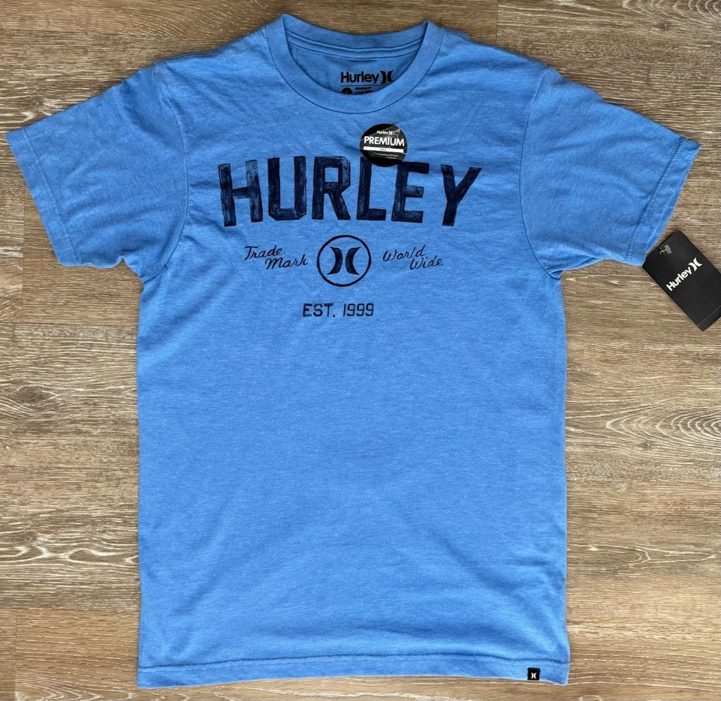 HURLEY Men's Small Light Blue Premium Surf Beach T-Shirt Short Sleeve Crew New Unisex T-shirt, Sweatshirt, Hoodie, Long Sleeve Tee - T-Shirt, Sweatshirt, Hoodie