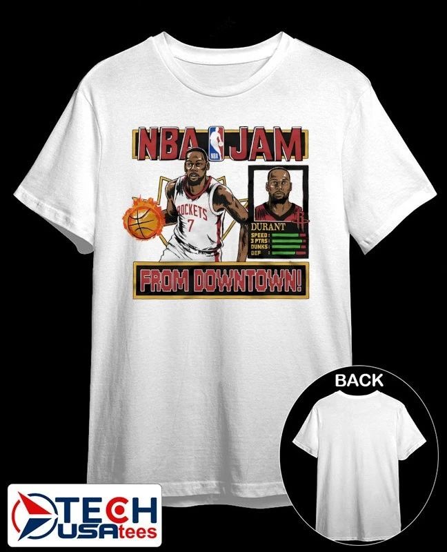 NBA Jam Houston Rockets Kevin Durant from downtown shirt Unisex T-shirt, Sweatshirt, Hoodie, Long Sleeve Tee - T-Shirt, Sweatshirt, Hoodie