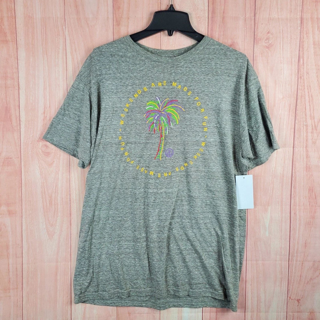 Neff Weekend Are Made For Fun Palm Tree T Shirt Mens Large Heather Gray Cotton Unisex T-shirt, Sweatshirt, Hoodie, Long Sleeve Tee - T-Shirt, Sweatshirt, Hoodie