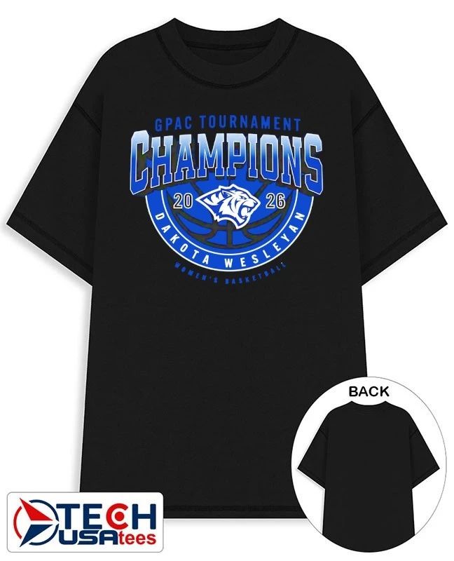 Dakota Wesleyan Tigers Womens Basketball 2026 GPAC Tournament Champion shirt Unisex T-shirt, Sweatshirt, Hoodie, Long Sleeve Tee - T-Shirt, Sweatshirt, Hoodie