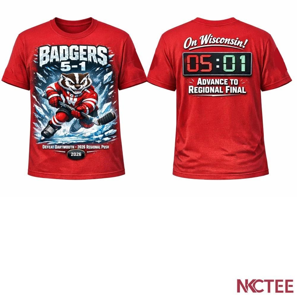 NKCtees Wisconsin Badgers Hockey 5-1 Victory 2026 Frozen Fury Shirt  Regional Final Edition - T-Shirt, Sweatshirt, Hoodie