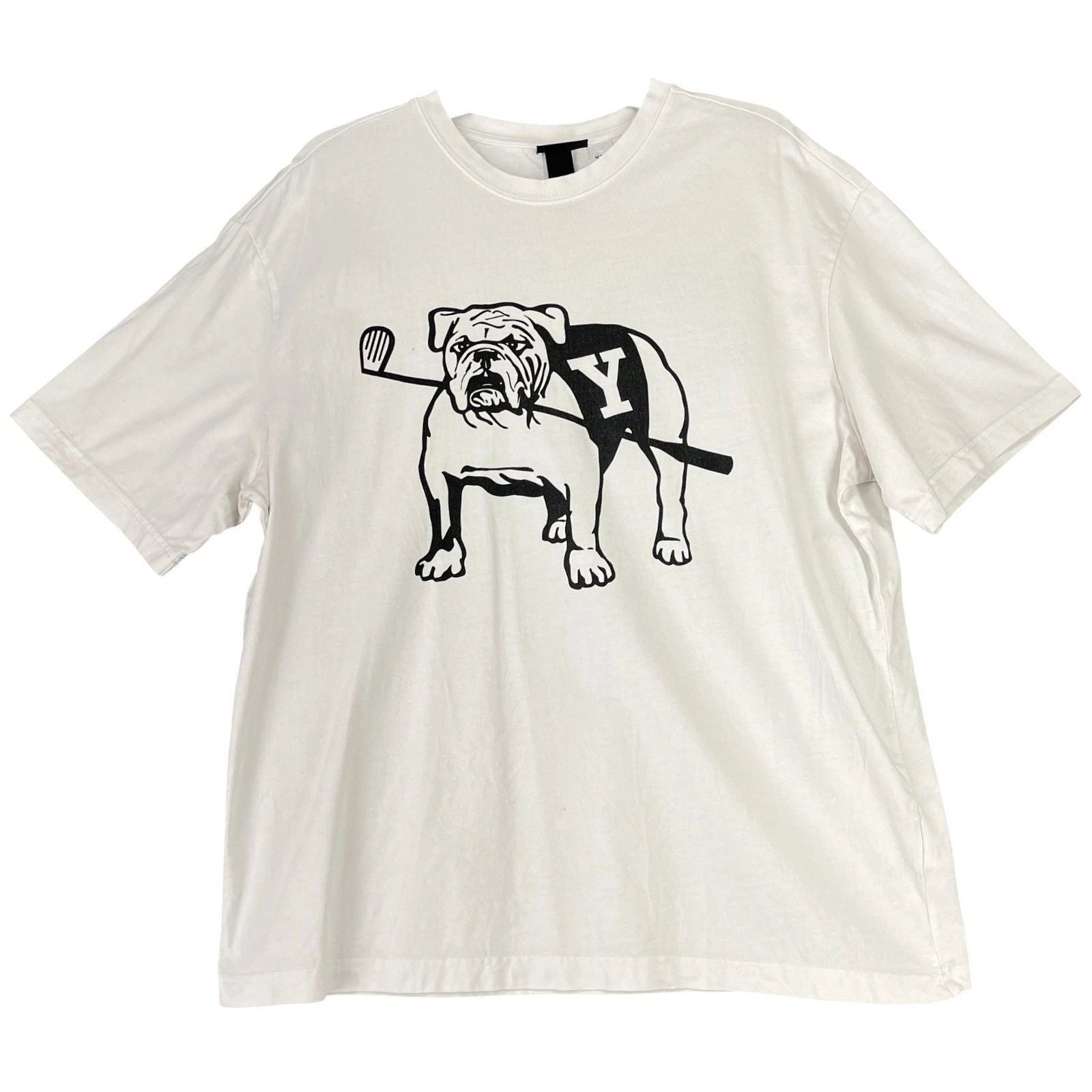 Yale University Hm Bulldog Graphic Tee Men L Collegiate Campus Casual Wear Unisex T-shirt, Sweatshirt, Hoodie, Long Sleeve Tee - T-Shirt, Sweatshirt, Hoodie