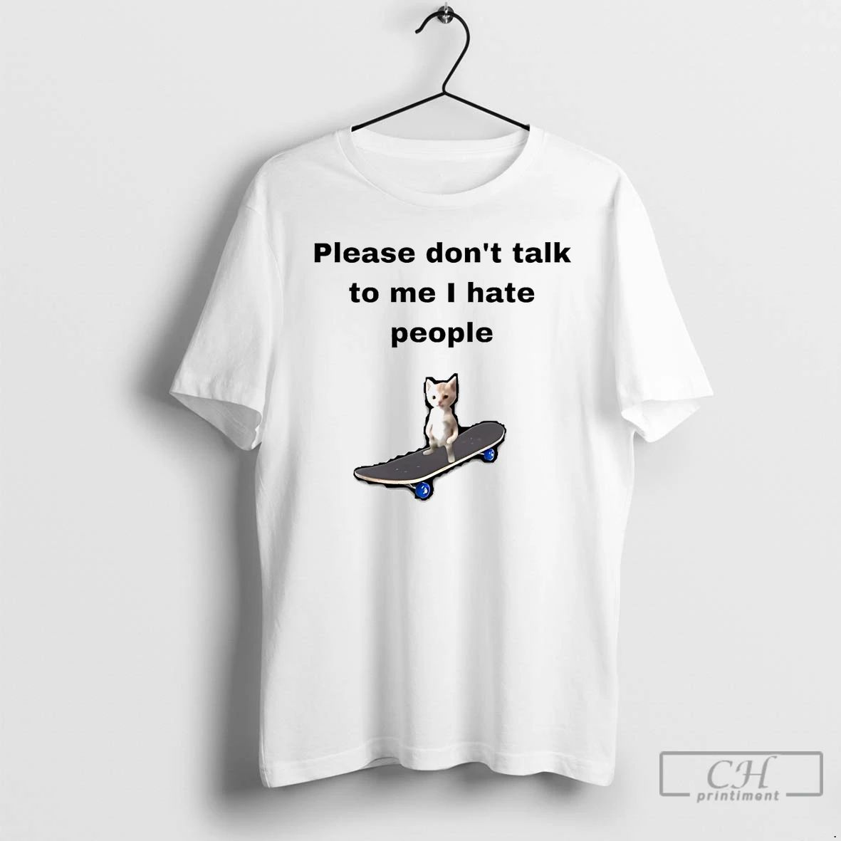 Classic Cat Please Dont Talk To Me I Hate People T Shirts Unisex T-shirt, Sweatshirt, Hoodie, Long Sleeve Tee - T-Shirt, Sweatshirt, Hoodie