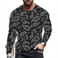 T Shirt Men Paisley Graphic Fashion Long Sleeve Black Casual Vintage T-Shirt Unisex T-shirt, Sweatshirt, Hoodie, Long Sleeve Tee - T-Shirt, Sweatshirt, Hoodie