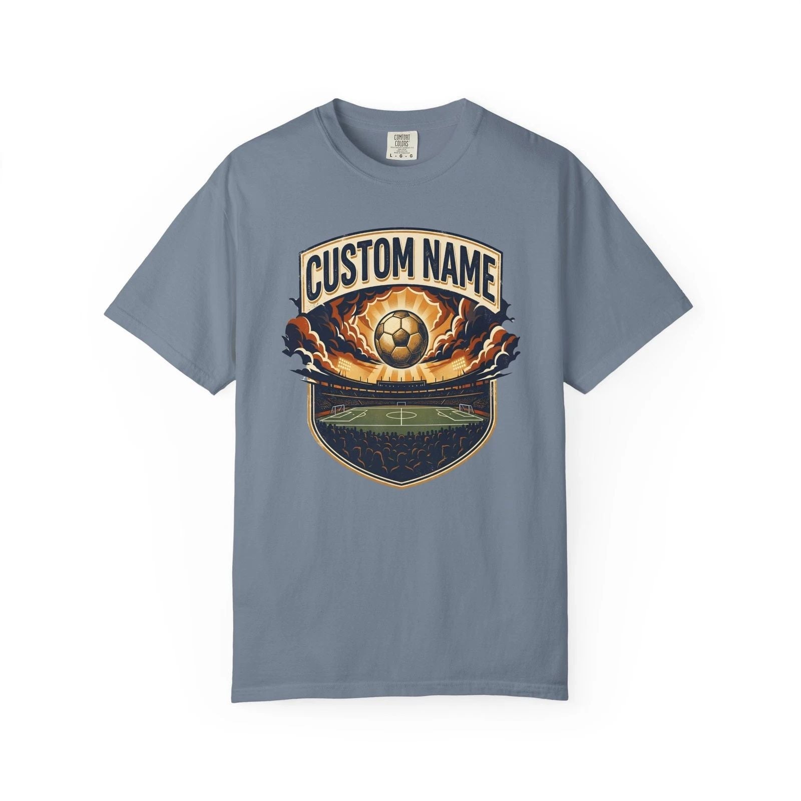 Custom Name Soccer Stadium Shirt | Personalized Matchday Football Fan Tee Unisex T-shirt, Sweatshirt, Hoodie, Long Sleeve Tee - T-Shirt, Sweatshirt, Hoodie