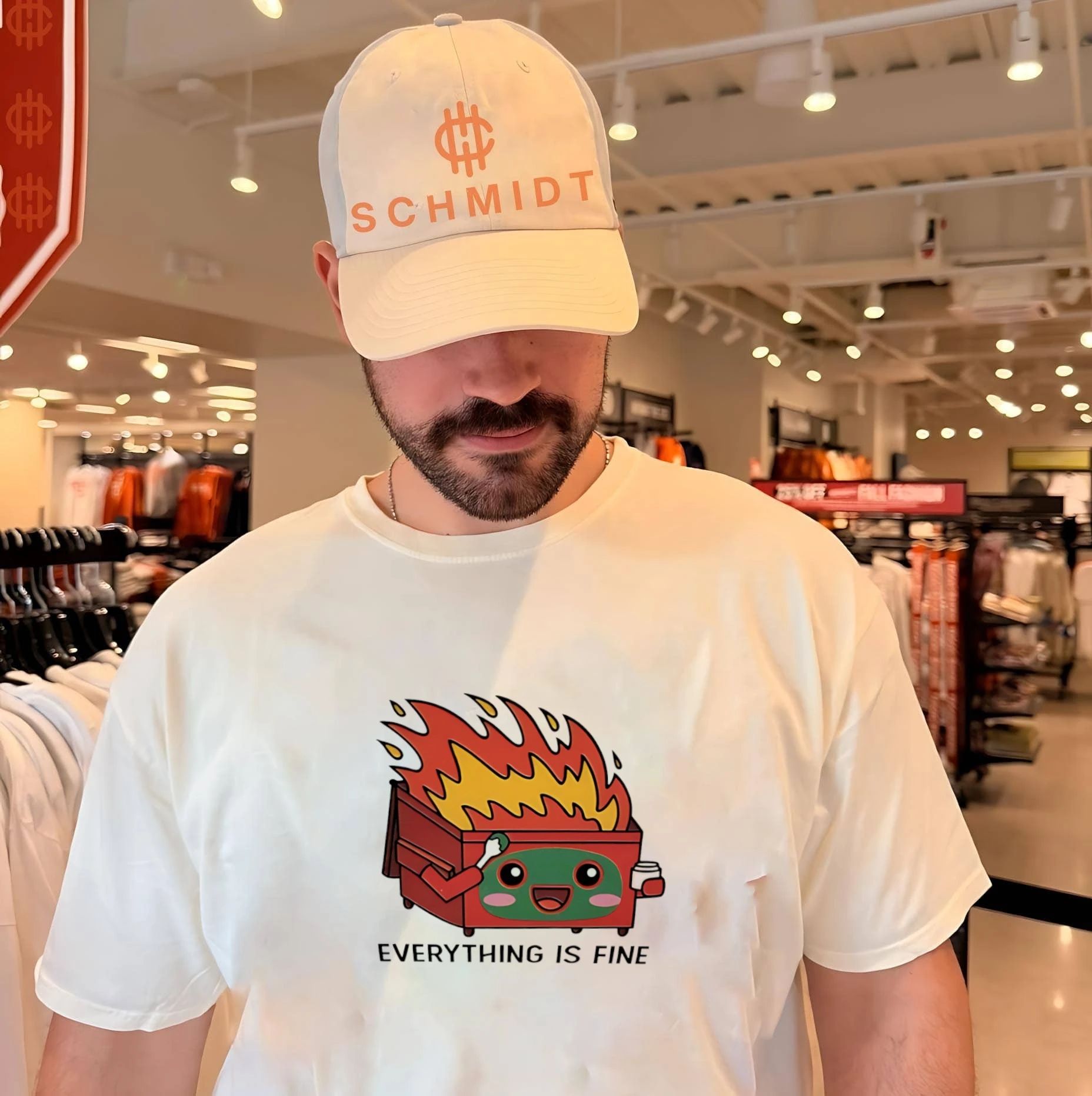 Everything is fine dumpster fire meme shirt Unisex T-shirt, Sweatshirt, Hoodie, Long Sleeve Tee - T-Shirt, Sweatshirt, Hoodie