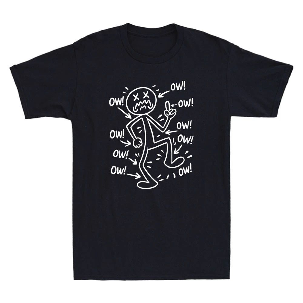 Ow Ow Ow Ow Ow Stick Character Funny Matchstick Middle Finger Meme Men's T-Shirt Unisex T-shirt, Sweatshirt, Hoodie, Long Sleeve Tee - T-Shirt, Sweatshirt, Hoodie