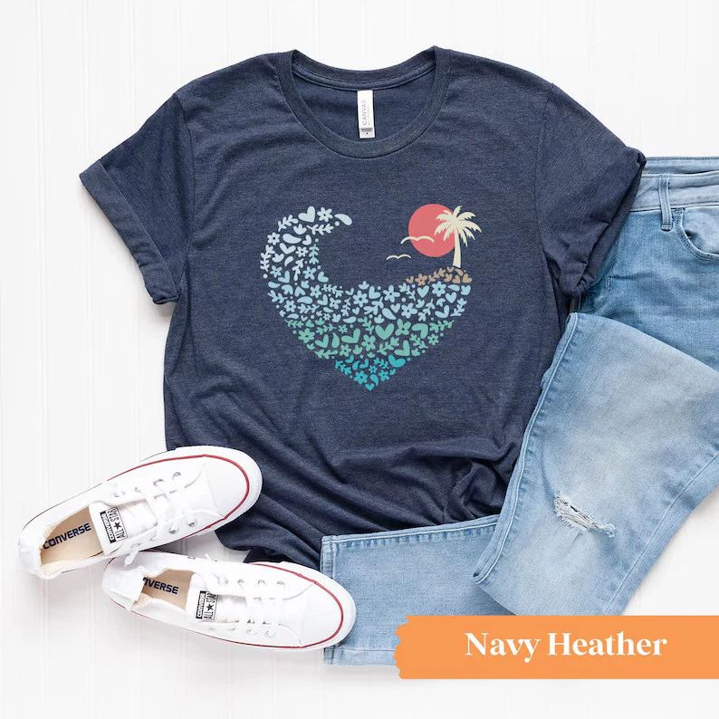 Ocean Surf Heart Comfort Tee Beach Lover Graphic Shirt Gift Men Women Unisex T-shirt, Sweatshirt, Hoodie, Long Sleeve Tee - T-Shirt, Sweatshirt, Hoodie