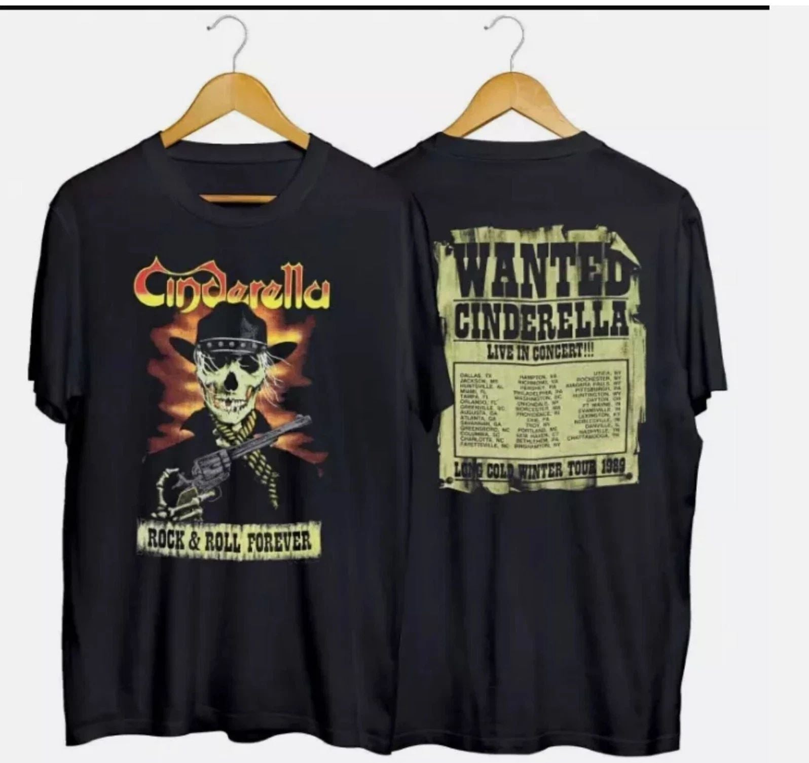 Vintage Cinderella 1989 Long Cold Winter Tour Glam Metal Band T-Shirt S-5XL Unisex T-shirt, Sweatshirt, Hoodie, Long Sleeve Tee - T-Shirt, Sweatshirt, Hoodie