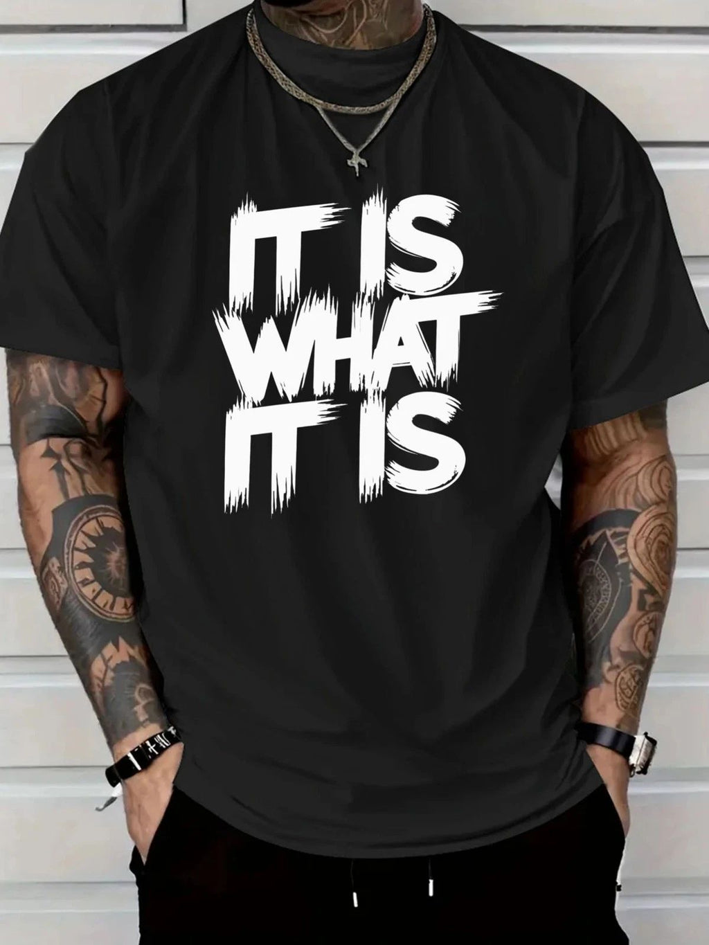 It Is What It Is T-Shirt | Distressed Minimalist Quote Graphic Tee Unisex T-shirt, Sweatshirt, Hoodie, Long Sleeve Tee - T-Shirt, Sweatshirt, Hoodie